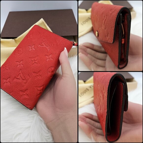Louis Vuitton Red Cerise Empreinte Compact Wallet - Picture 4 of 17